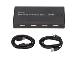 Selector De Interruptor Usb 2.0 De 2 Entradas Y 4 Salidas Para Dispositivos Periféricos Con Alta Compatibilidad.