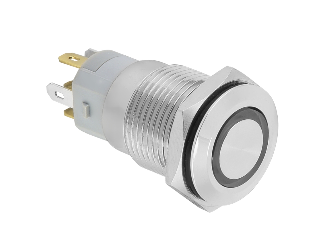 40 interruptores de botón pulsador de 16 mm y 24 V con bloqueo automático LED.
