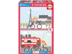 Puzzle EDUCA Educa SOS 2x48 Paris y Londres (Edad Mínima: 4 Años - 96 Piezas)