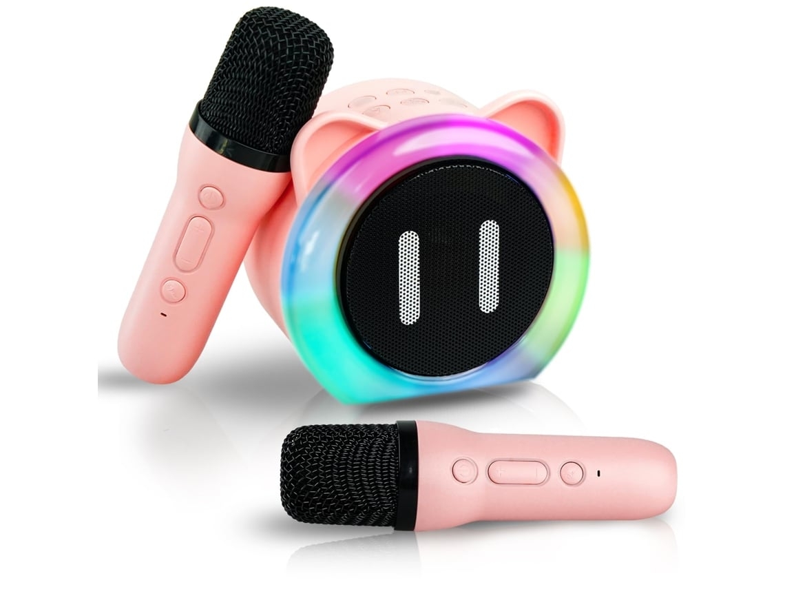 Máquina de karaoke para niños y adultos con 2 micrófonos, máquina de karaoke de juguete para niños, juguete portátil con altavoz, Chennnls