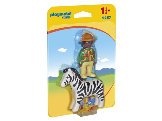 PLAYMOBIL 1.2.3 - Hombre con Cebra (Edad Mínima: 18 meses)