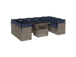 Maison Exclusive - Conjunto De Sofá De Jardín De 10 Piezas Con Cojines, Poliratán Gris