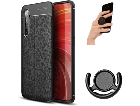 Carcasa, Soporte y Popsocket Realme X50 PRO Rugged Leather Negro