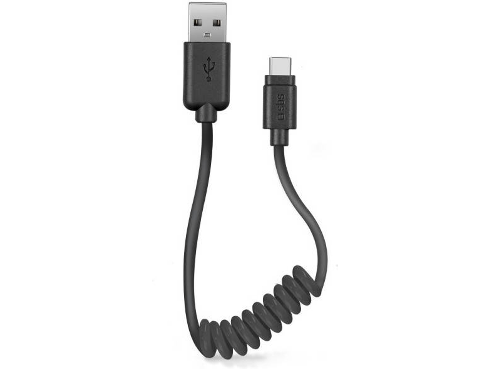 Cabo SBS Spiral (USB - USB-C - 0.5m - Negro)