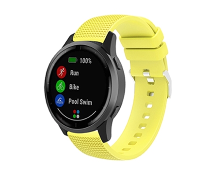 Correa de Silicona diseño de cuadrícula 18mm con hebilla plateada para Huawei TalkBand B5 - amarillo