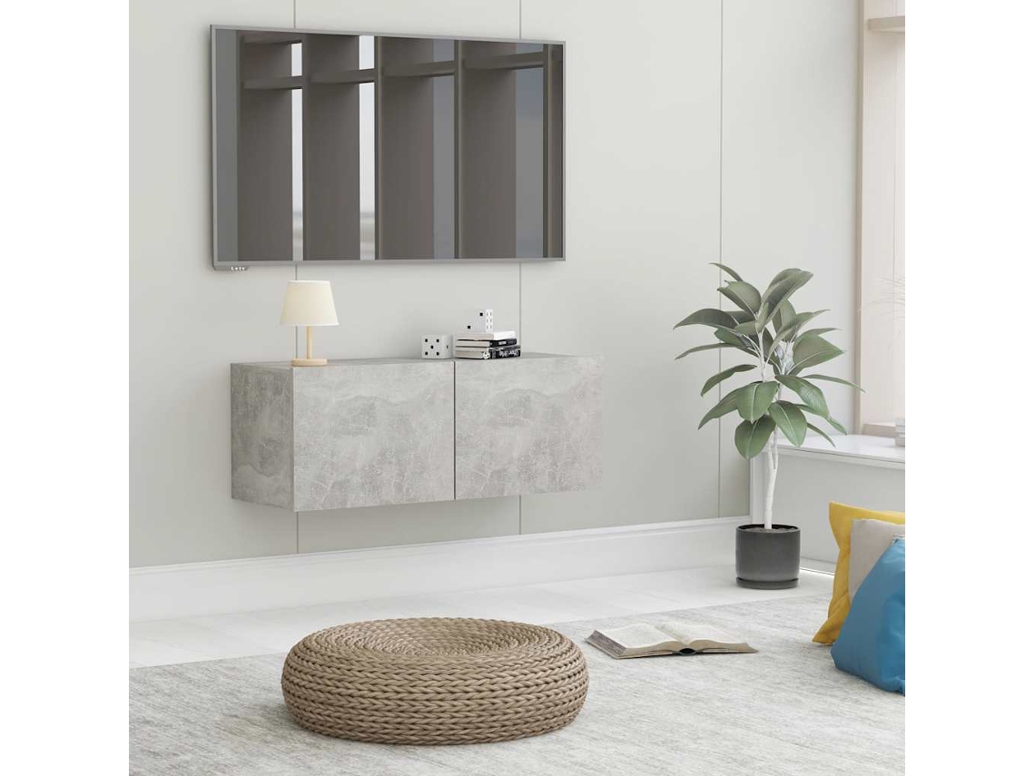 Mueble para TV | Armario para TV | Mueble de TV 80x30x30 cm, Derivados de madera, Gris cemento