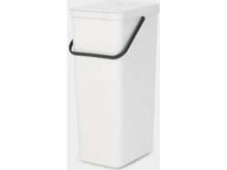 Cubos de Basura BRABANTIA Sort&Go (Blanco - 40L - 34.1x26.7x62 cm  - Inox)