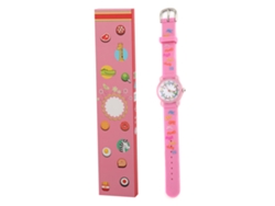 Dan26-reloj Infantil Impermeable Con Dibujos Animados Y Letras Para Niños Herramienta De Reconocimiento Del Tiempo Rosa