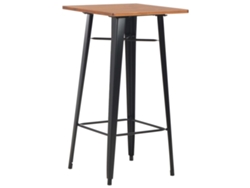 Maison Exclusive - Conjunto De Mesa Alta Con Taburetes 3 Piezas Acero Negro
