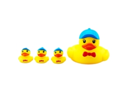 4 Patitos De Goma, Juguete De Baño De Vinilo Seguro Con Sonidos Para Bebés.