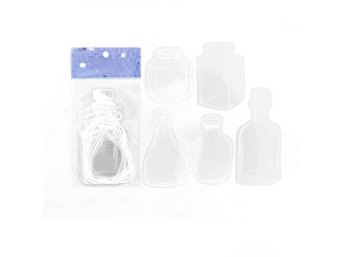 Pegatinas transparentes para botellas de deseos, impermeables, decorativas para mascotas, 20 unidades