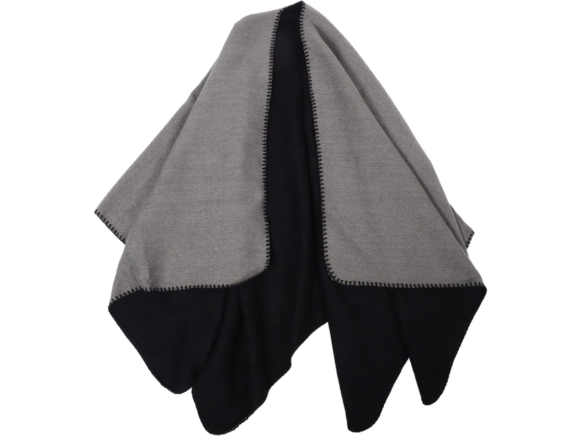 Chal Nórdico De Doble Cara, Poncho Grueso De Piel Sintética En Blanco Y Negro Para Mujer, Cálido