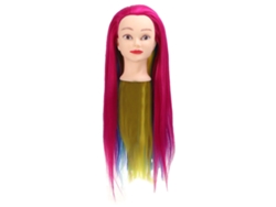 Cabeça De Boneca Com Peruca Roxa Escura Profissional Para Treinamento De Estilo De Cabelo