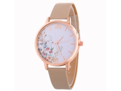 Reloj De Pulsera Analógico Con Correa De Pu, Unisex, Pantalla Redonda, Reloj De Cuarzo Informal (rosa)