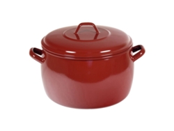 Olla esmalte marron bombeada 34 cm