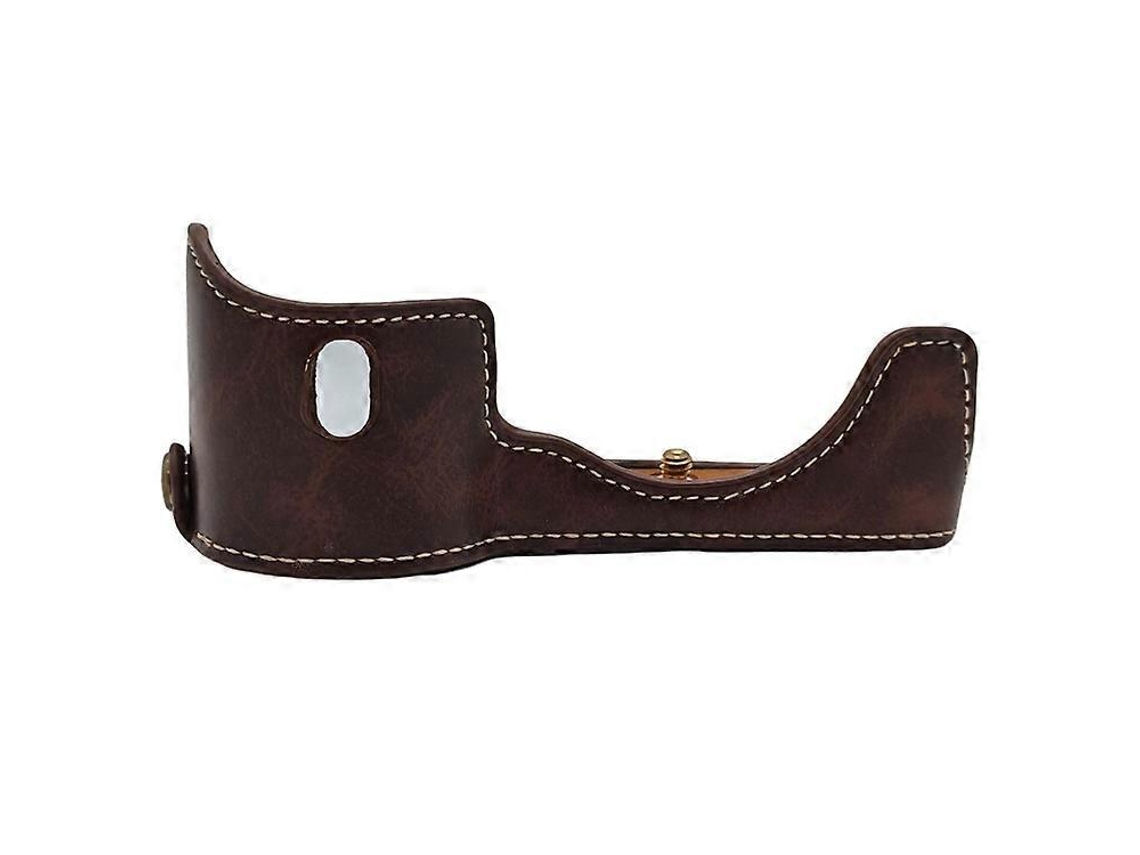 Estuche de cuero sintético Facpoet de medio cuerpo para cámara Sony A7/a7r con tornillo