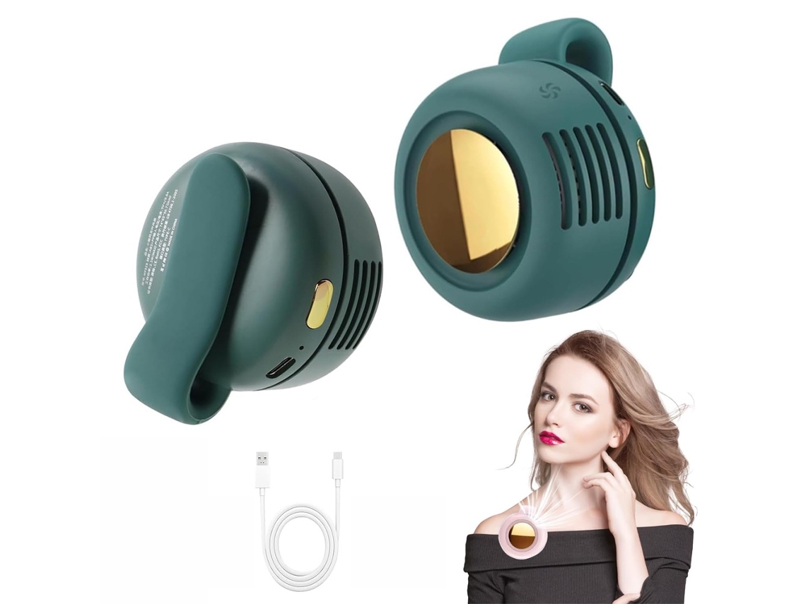 Ventilador Portátil Con Clip Para La Cintura, Ajustable 360°, Ultraligero (verde)