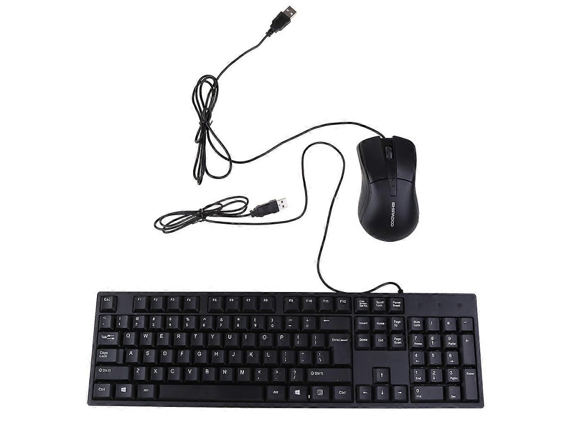 Combo de teclado y ratón para juegos con cable, delgado, plano y silencioso, teclado, ratón, teclado ergonómico de tamaño completo Ly Ebike (negro)