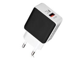 Cargador Adaptador De Pared Europeo Qc3.0 Puerto Usb Para Teléfonos Inteligentes Negro