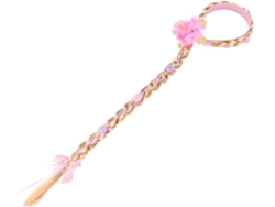 Diadema Larga Trenzada Nuobesty Para Niños Y Niñas, Trenza Sintética, Diadema Decorativa Con Flor Rosa.
