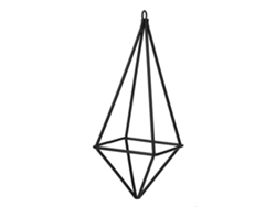 Soporte Colgante De Pared Para Plantas De Aire Tillandsia Con Diseño Cuadrangular Para Decoración De Interiores - Negro