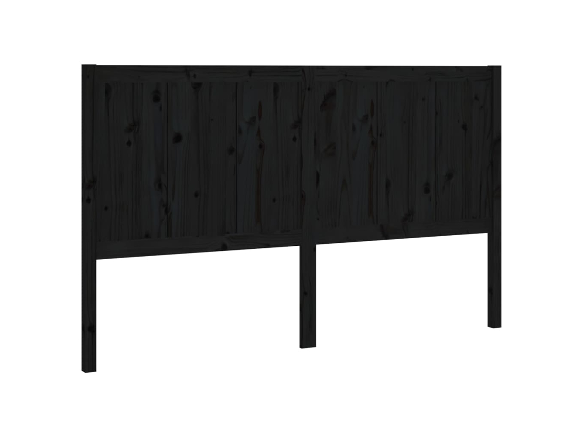 Cabecero de cama 205,5x4x100 cm Pino macizo Negro MAISON EXCLUSIVE