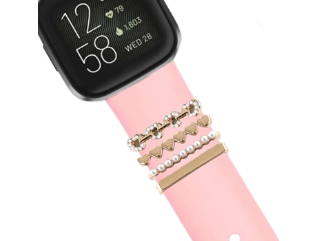 Correa Fitbit Versa 2 Pulsera con Adorno Corazones Rosa