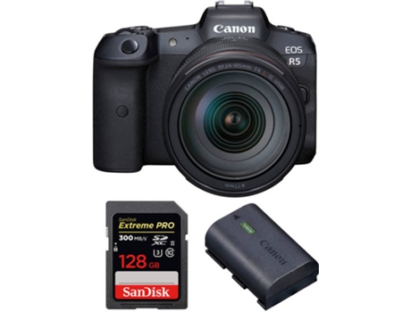Kit Cámara Mirrorless, Objectivo y Accesorios CANON EOS R5 (45 MP - Sensor: Full Frame - ISO: 100 a 51200)