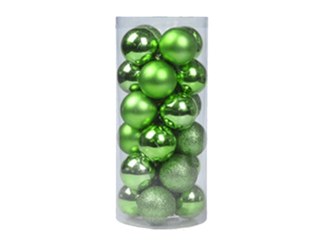 24 piezas de adornos de bolas de Navidad inastillables de 3 cm para la decoración del árbol de Navidad, verde fruta de 3 cm