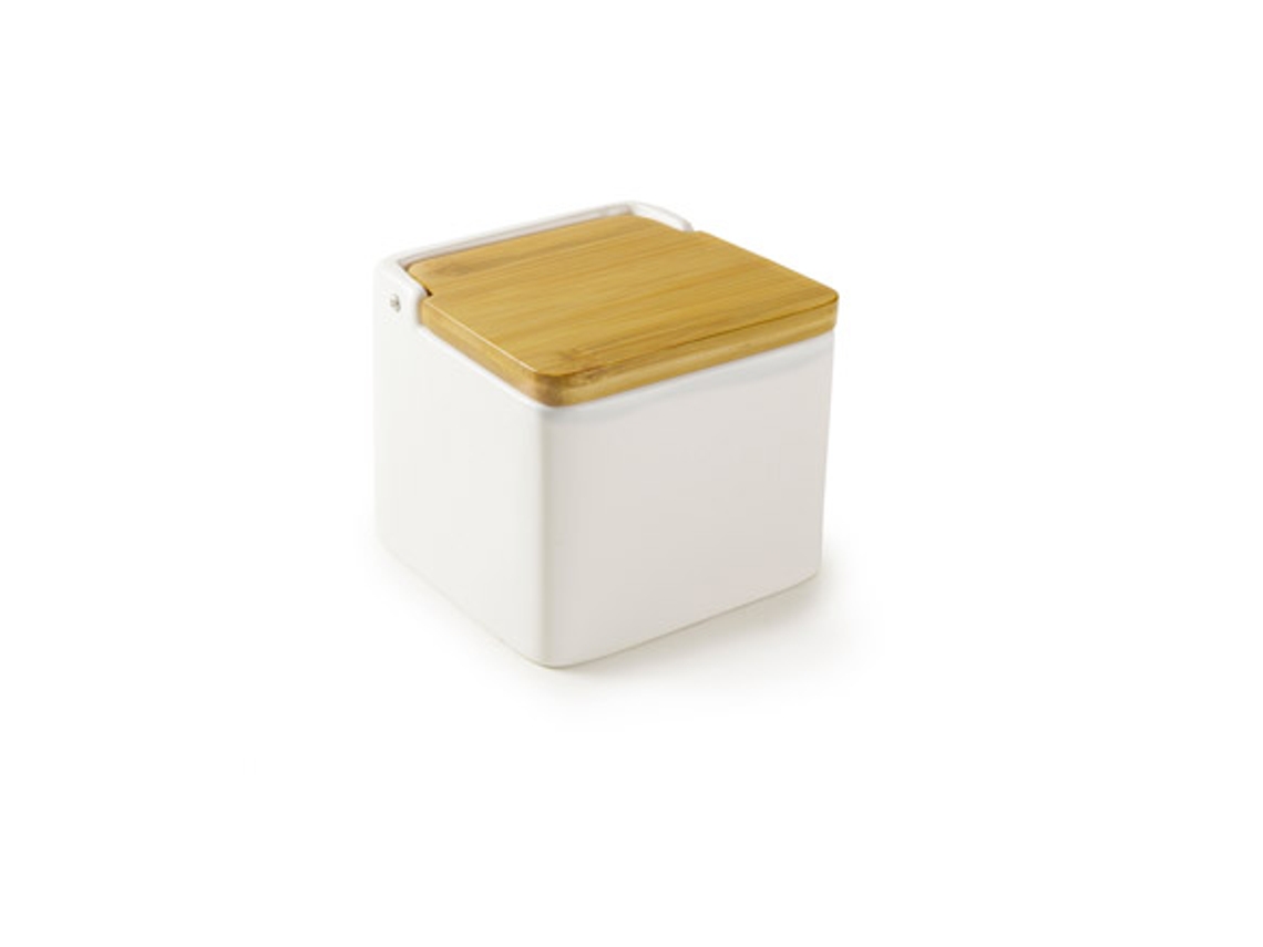 Salero ABILI Cuadrado Ceramica + Bambu