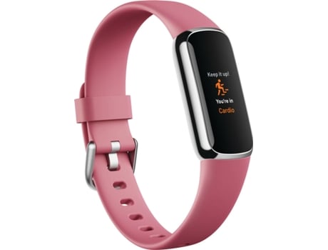 Fitbit Luxe La pulsera actividad y bienestar 20 modos deporte resistente al agua autonomía 15 rosa acero inoxidable platino con correa 5