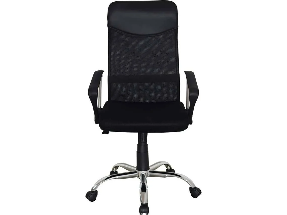 Silla de Oficina Ejecutiva MITSAI Roma II Negra (Brazos Fijos - Malla)