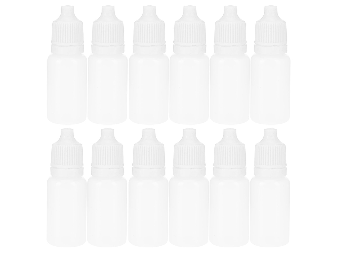 50 Unidades De Frascos Oftálmicos Vacíos De 10 Ml Con Tapa Y Tapón, Color Blanco.