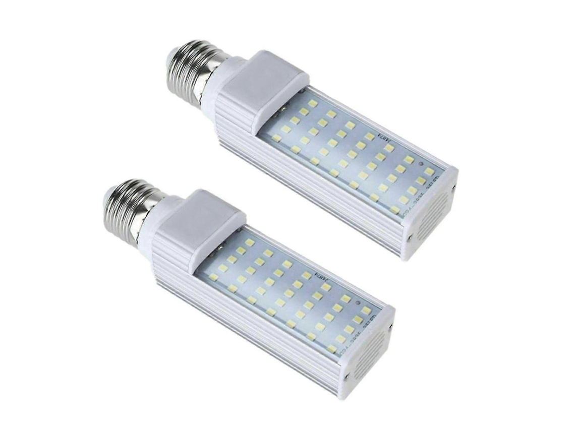 Rebe-luz Led E27 7w Para Acuario 6500k Blanca Planta Coral 35 Led 480-580lm Aluminio 2 Unidades