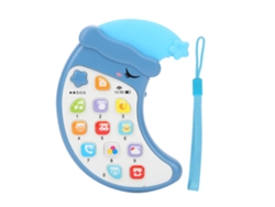 Teléfono de juguete musical con forma de luna para niños, modelo 2026, con efectos de sonido educativos - Azul