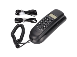 Teléfono Fijo De Pared Con Identificador De Llamadas, Rellamada Con Un Solo Toque Y Desvío De Llamadas, Color Negro, Para Uso En Oficinas Y Hoteles.