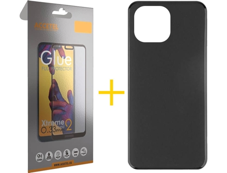 Kit Funda + Protector de Pantalla Apple iPhone 13 Pro Max ACCETEL Liso Negro