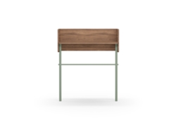 Consola de entrada de Herdasa, fabricada en melamina y madera de haya, modelo DANISH. Nogal-Verde