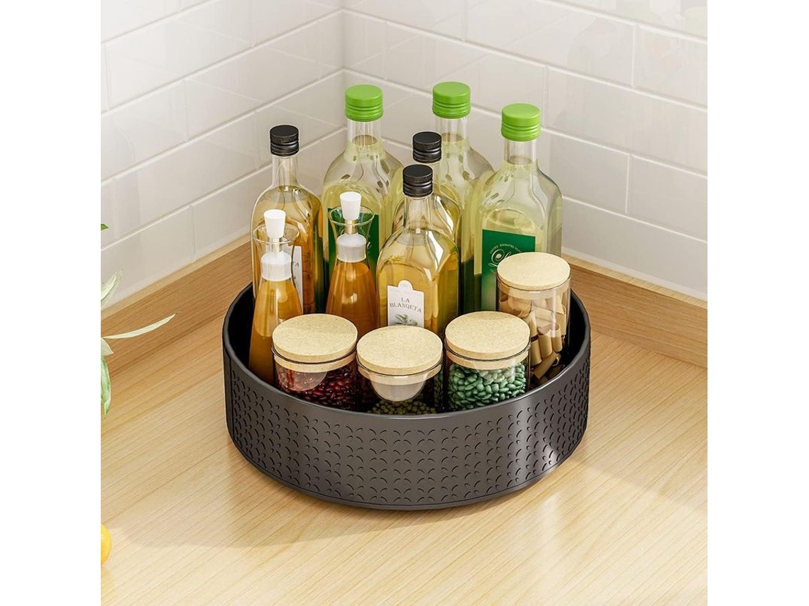 Estante giratorio para especias Rebe, fabricado en acero al carbono, ideal para la cocina y el baño, con 1 nivel.