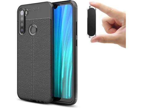 Carcasa y Soporte Xiaomi Redmi Note 8 Rugged Leather Negro