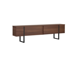 Soporte De Tv De Madera "onera" - 180 X 30 X 50 Cm - Nogal / Negro