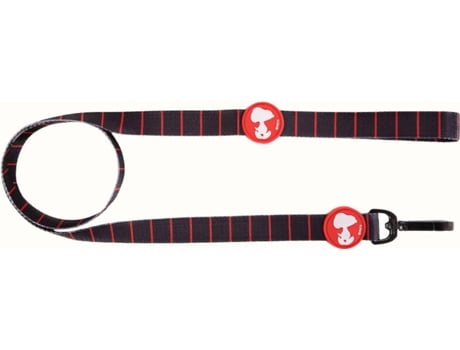 Correa para Perros ZOOZ PETS Stripe Black Red Oficial Snoopy (Negro y Rojo - Talla XS)