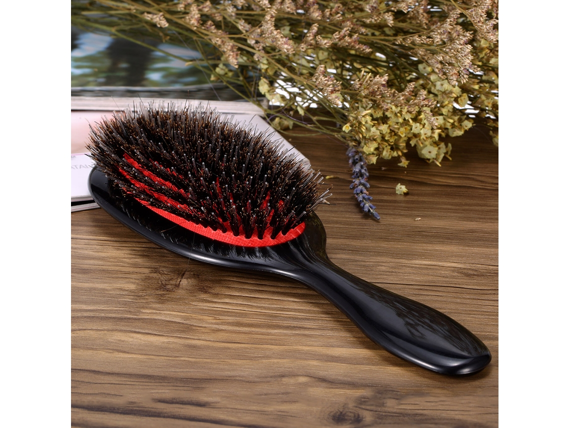 Cepillo ovalado antiestático con cerdas de jabalí y nailon, modelo 2026, para masaje y cuidado del cabello.