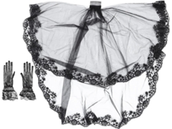 Vestido de Noiva para Alugar com Conjunto Luva Combinando - Fantasia Feminina para o Halloween