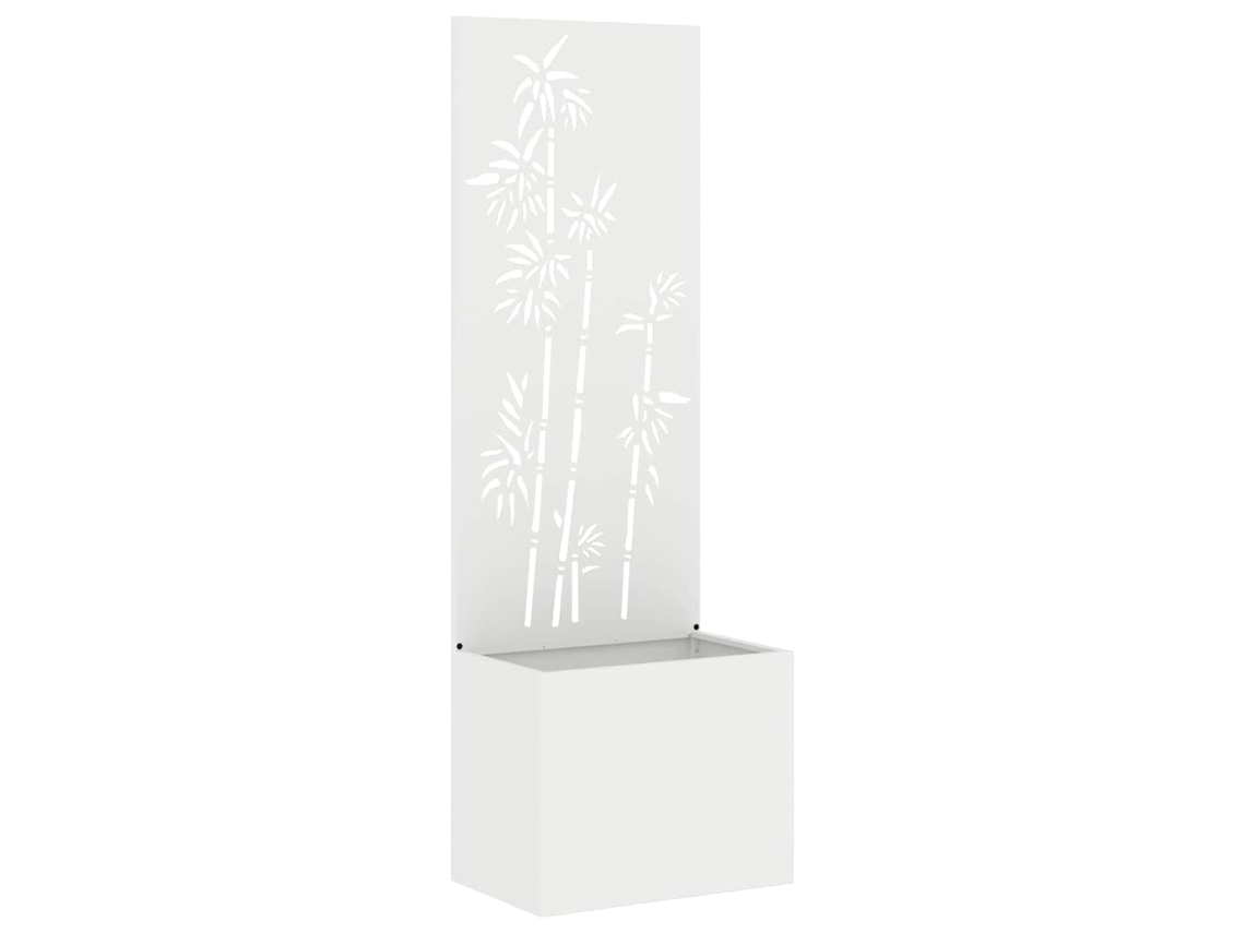 Biombo de jardín floral blanco 50x140 cm EXCLUSIVO DE LA CASA