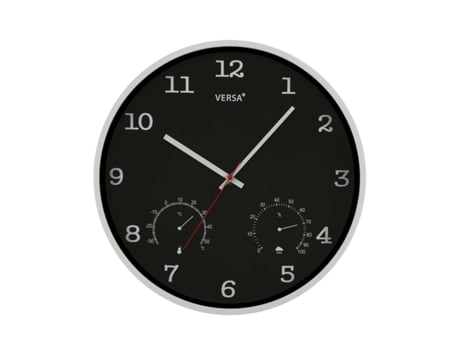 Reloj de Pared VERSA Plástico Negro (4,3x35,5x35,5cm)