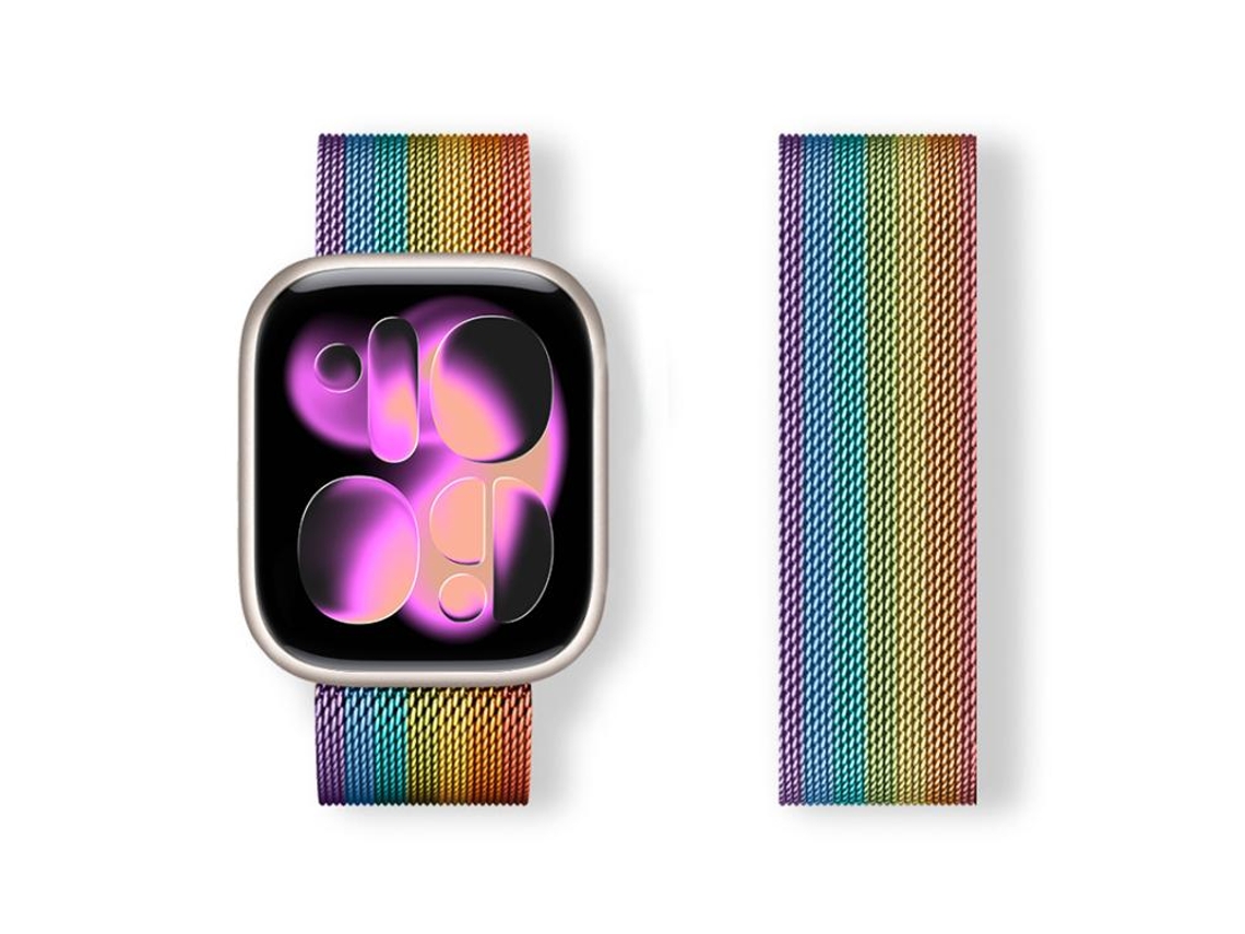 Pulsera magnética milanesa FWINL para Apple Watch de 46/49/45/44 mm, acero inoxidable