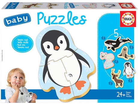 Puzzle EDUCA 5 Baby Puzzles Animales Polares (Edad Mínima: 2 Años - 3-5 Piezas)