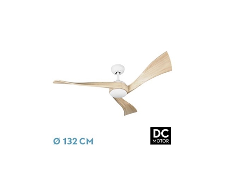 Ventilador DC Janubi 22W Blanco/Haya 3 Aspas FABRILAMP