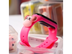 Reloj Deportivo Digital Infantil Con Led, Resistente Al Agua Y Decoración De Oso Rosa Para Estudiantes.